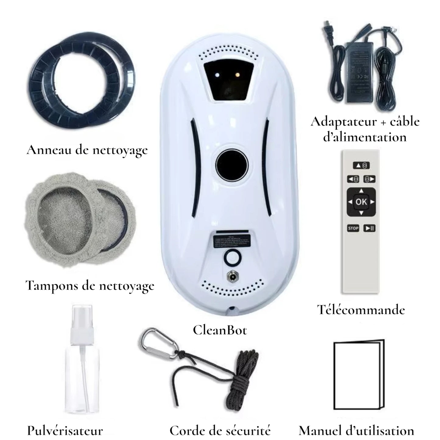 CleanVitre - Robot Nettoyeur de Vitres Automatique Intelligent